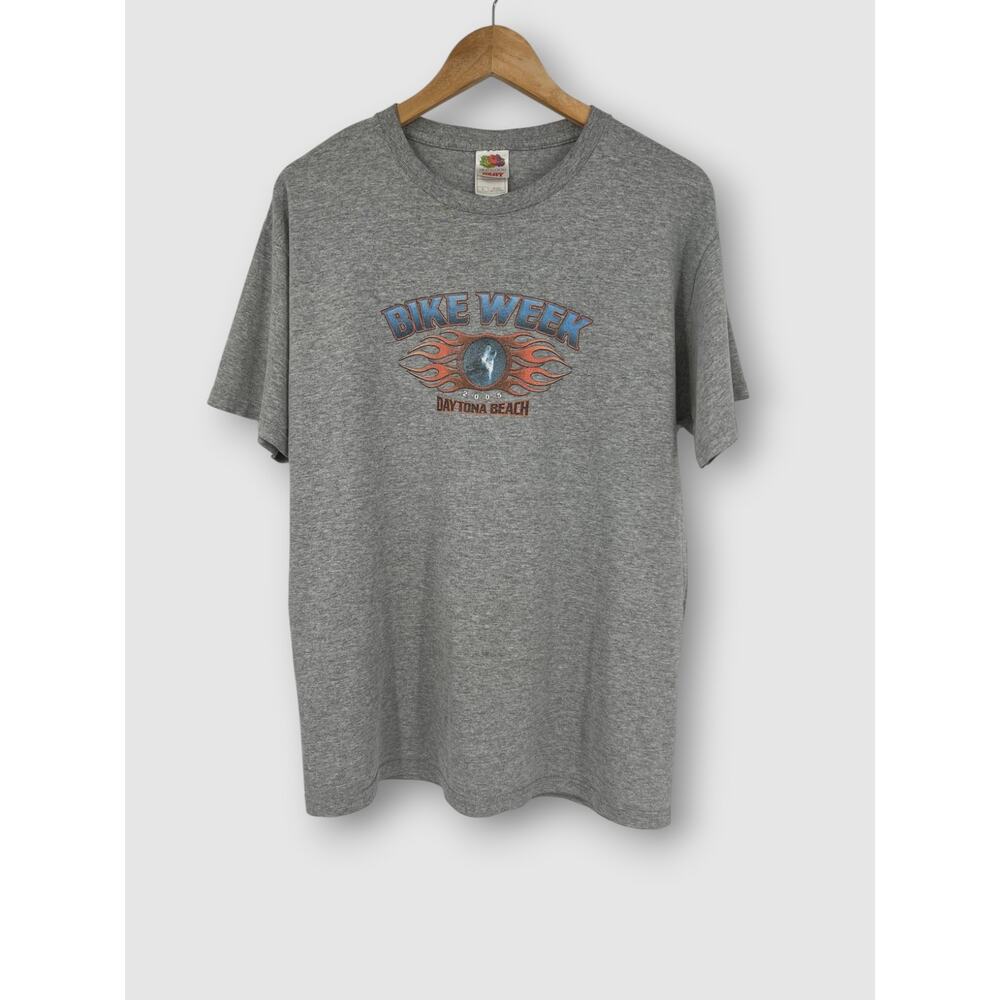 2005 Daytona Beach Bike Week Wolf Graphic Tee Vintage Y2K Biker Size Large